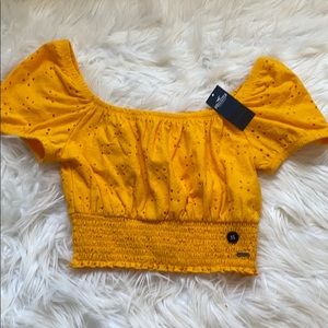 NWT Hollister Yellow Crop Top